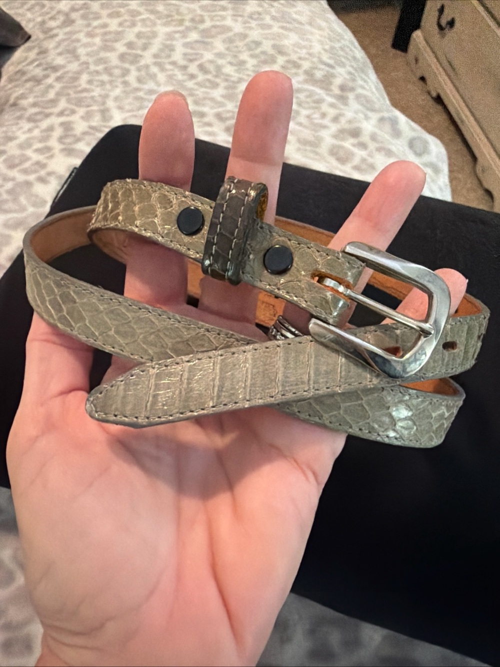 Vintage Nocona Genuine Snakeskin Belt 36